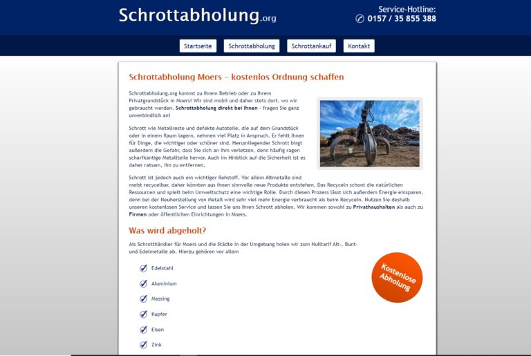 Der schnellste Schrottabholung in Moers und Nordrhein-Westfalen