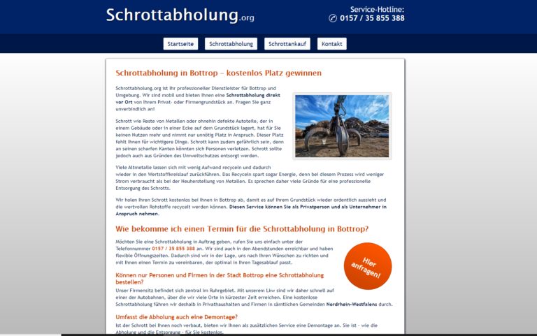 Die Schrottabholung in Bottrop holt Ihren Altmetallschrott ab