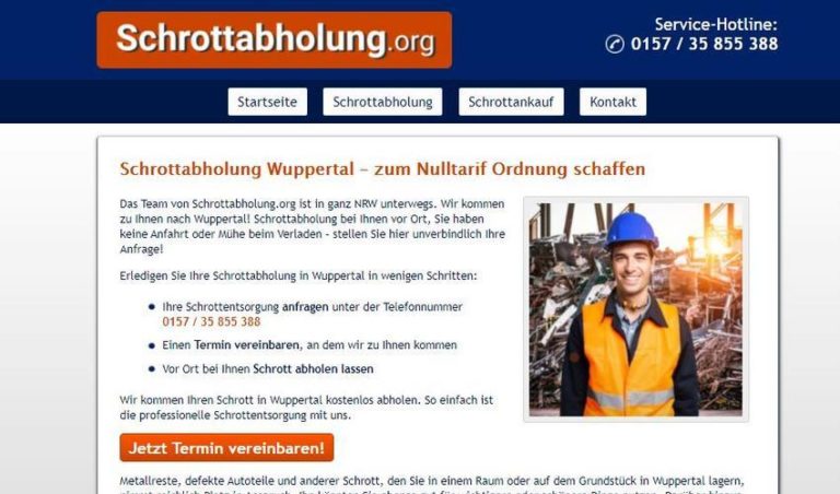 Schrottabholung Wuppertal ist der Experte