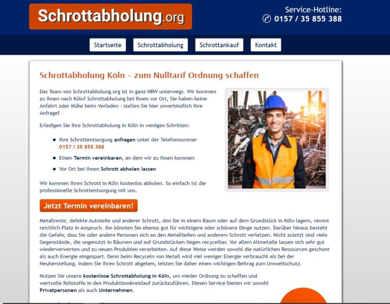 Schrottabholung Köln durch Profis