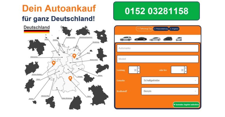 Web-Präsenz des Autoankauf Filderstadt eine Eingabemaske bereit, mit deren Hilfe ein vorläufiger Wert für den Gebrauchtwagen ermittelt werden kann.