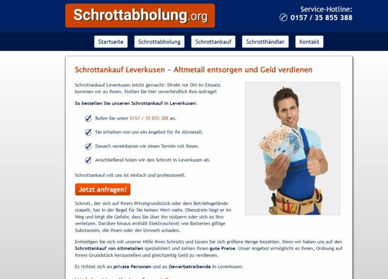 Während die kostenlose Schrottabholung in Leverkusen obligatorisch ist, besteht in manchen Fällen auch die Möglichkeit des Schrottankaufs