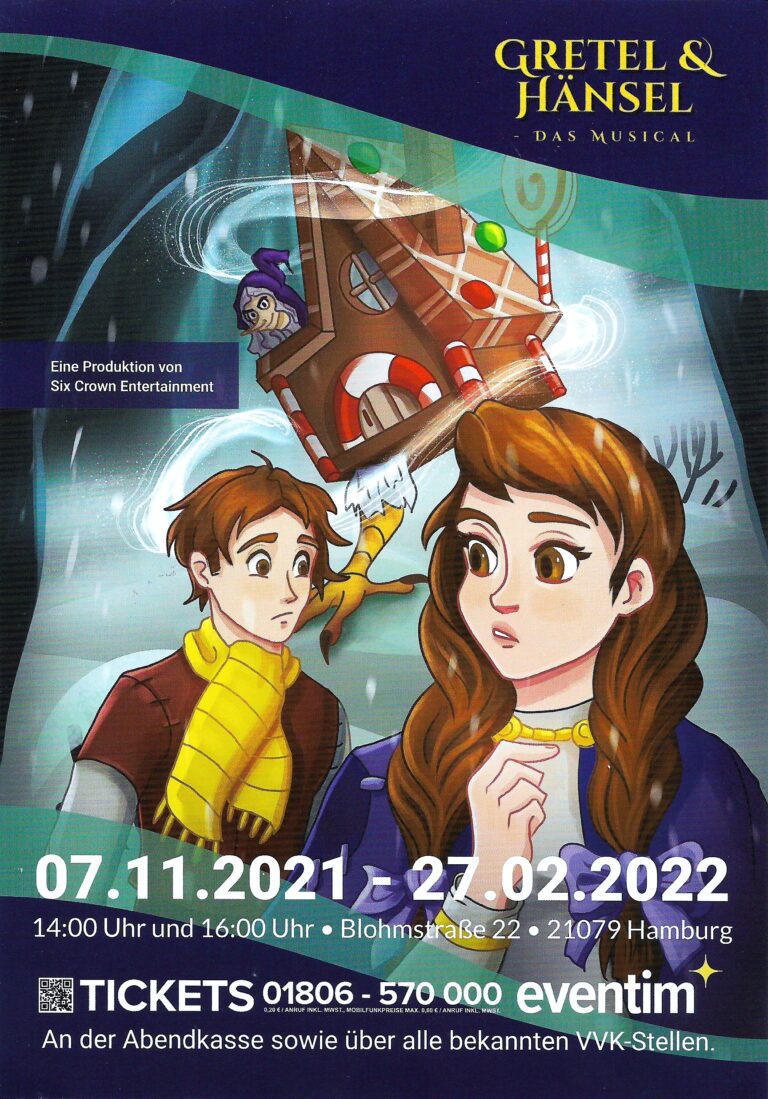 Kinderspaß in der Adventszeit 2021 in Hamburg – GRETEL & HÄNSEL das MUSICAL