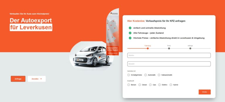 Autoexport in Leverkusen: Schnelle Abwicklung und transparente Zahlungsmethoden für Ihren Fahrzeugverkauf